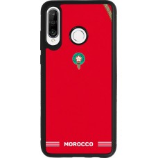 Coque Huawei P30 Lite - Silicone rigide noir Maillot de football Maroc 2026 personnalisable