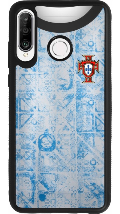 Coque Huawei P30 Lite - Silicone rigide noir Maillot de football Portugal Extérieur personnalisable