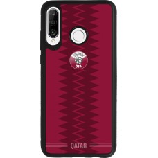 Huawei P30 Lite Case Hülle - Silikon schwarz Qatar 2026 personalisierbares Fussballtrikot