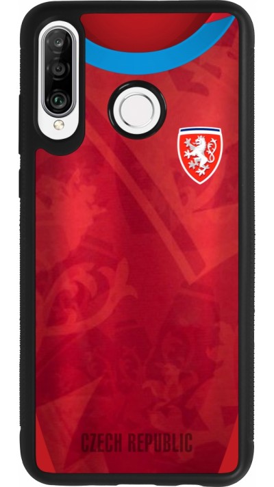 Coque Huawei P30 Lite - Silicone rigide noir Maillot de football République Tchèque personnalisable
