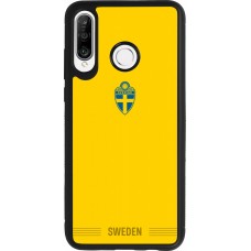 Coque Huawei P30 Lite - Silicone rigide noir Maillot de football Suède 2026 personnalisable