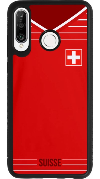 Huawei P30 Lite Case Hülle - Silikon schwarz Football shirt Switzerland 2022