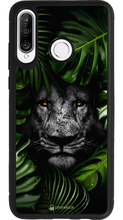 Huawei P30 Lite Case Hülle - Silikon schwarz Forest Lion