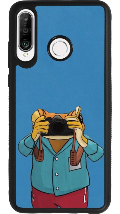 Coque Huawei P30 Lite - Silicone rigide noir Frog with camera DTMF
