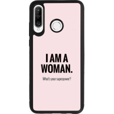 Huawei P30 Lite Case Hülle - Silikon schwarz I am a woman