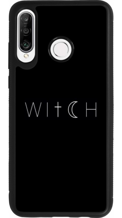 Huawei P30 Lite Case Hülle - Silikon schwarz Halloween 22 witch word