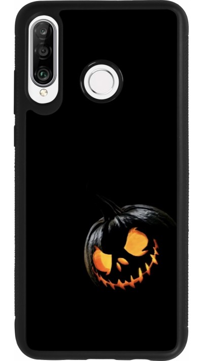 Huawei P30 Lite Case Hülle - Silikon schwarz Halloween 2023 discreet pumpkin