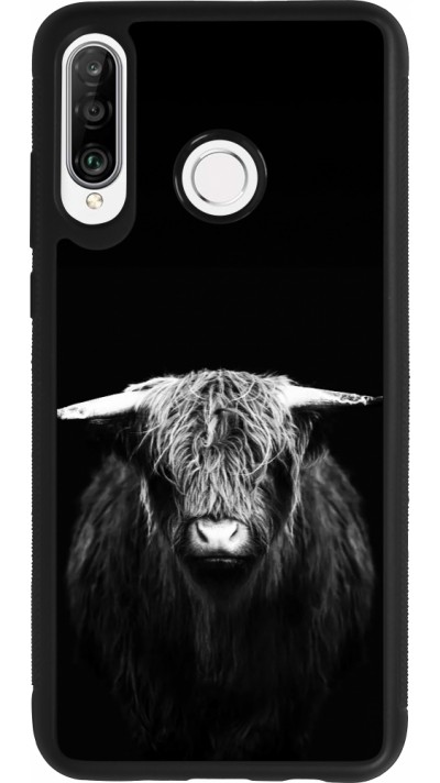 Huawei P30 Lite Case Hülle - Silikon schwarz Highland calf black