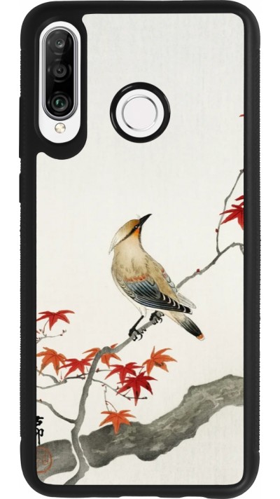 Huawei P30 Lite Case Hülle - Silikon schwarz Japanese Bird