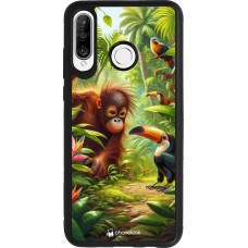 Huawei P30 Lite Case Hülle - Silikon schwarz Tropischer Dschungel Tayrona