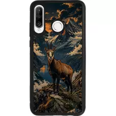 Coque Huawei P30 Lite - Silicone rigide noir Linocut Chamois