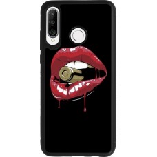 Huawei P30 Lite Case Hülle - Silikon schwarz Lips bullet