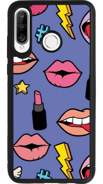 Coque Huawei P30 Lite - Silicone rigide noir Lips and lipgloss