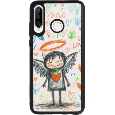Coque Huawei P30 Lite - Silicone rigide noir Little Angel Sketch Love