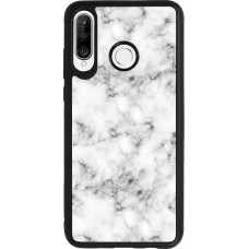 Huawei P30 Lite Case Hülle - Silikon schwarz Marble 01