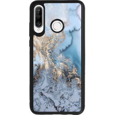 Huawei P30 Lite Case Hülle - Silikon schwarz Marble 04