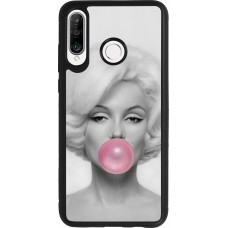 Huawei P30 Lite Case Hülle - Silikon schwarz Marilyn Bubble