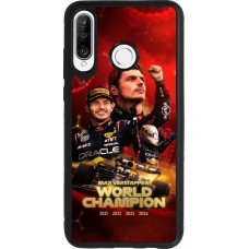 Coque Huawei P30 Lite - Silicone rigide noir Max Verstappen Champion 2023