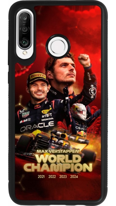 Huawei P30 Lite Case Hülle - Silikon schwarz Max Verstappen Champion 2023