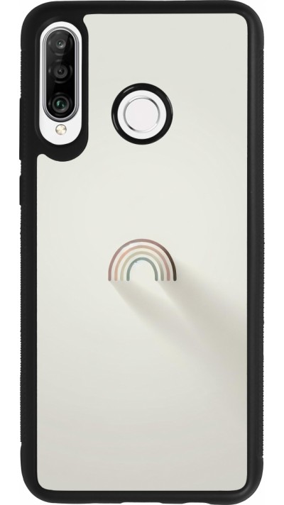 Coque Huawei P30 Lite - Silicone rigide noir Mini Rainbow Minimal