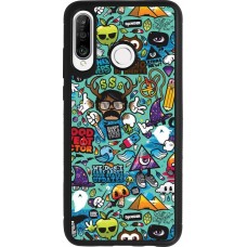 Huawei P30 Lite Case Hülle - Silikon schwarz Mixed Cartoons Turquoise