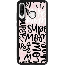 Coque Huawei P30 Lite - Silicone rigide noir Mom 2024 Super mom
