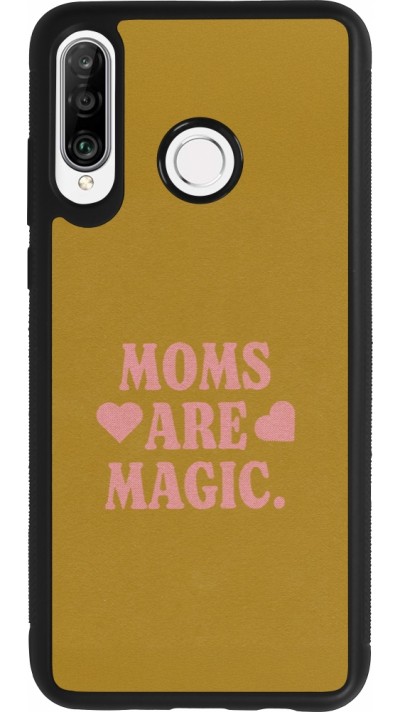 Coque Huawei P30 Lite - Silicone rigide noir Mom 2026 Are Magic