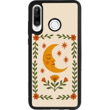 Huawei P30 Lite Case Hülle - Silikon schwarz Half moon stamp 2026