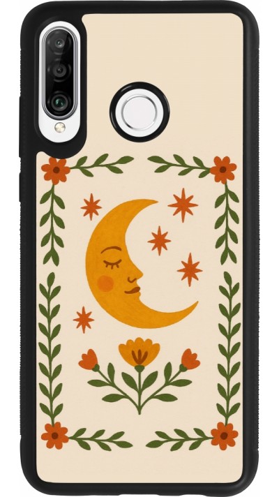 Huawei P30 Lite Case Hülle - Silikon schwarz Half moon stamp 2026