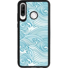 Coque Huawei P30 Lite - Silicone rigide noir Ocean Waves