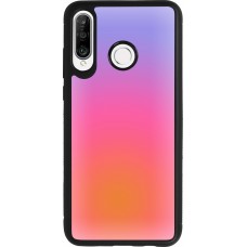 Coque Huawei P30 Lite - Silicone rigide noir Orange Pink Blue Gradient