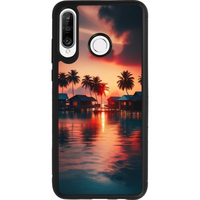 Huawei P30 Lite Case Hülle - Silikon schwarz Paradies Malediven