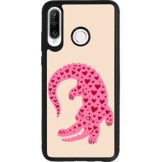 Coque Huawei P30 Lite - Silicone rigide noir Pink crocodile 2026
