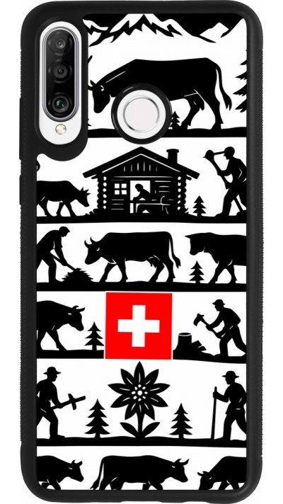 Coque Huawei P30 Lite - Silicone rigide noir Poya Suisse 1