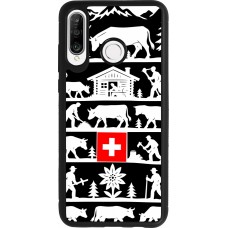 Coque Huawei P30 Lite - Silicone rigide noir Poya Suisse 1 noir