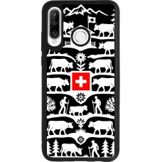 Coque Huawei P30 Lite - Silicone rigide noir Poya Suisse 3 noir