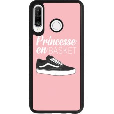 Coque Huawei P30 Lite - Silicone rigide noir princesse en basket