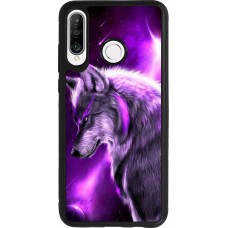 Coque Huawei P30 Lite - Silicone rigide noir Purple Sky Wolf