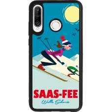 Coque Huawei P30 Lite - Silicone rigide noir Saas-Fee Ski Downhill