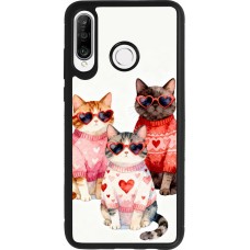 Coque Huawei P30 Lite - Silicone rigide noir Saint Valentines Day 26 Cat Love