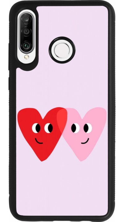 Coque Huawei P30 Lite - Silicone rigide noir Saint Valentines Day 26 Heart