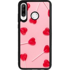 Coque Huawei P30 Lite - Silicone rigide noir Saint Valentines Day 26 Lollipop