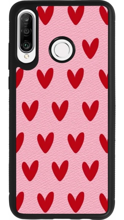 Coque Huawei P30 Lite - Silicone rigide noir Saint Valentines Day 26 Pattern heart