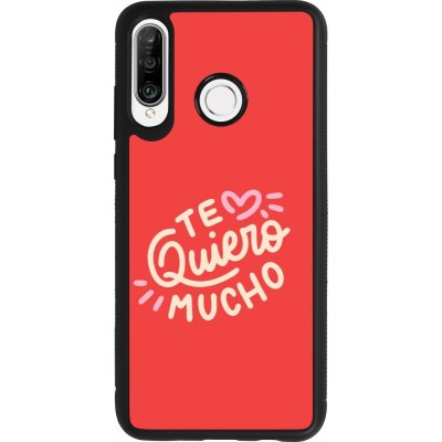 Coque Huawei P30 Lite - Silicone rigide noir Saint Valentines Day 26 Te quiero mucho