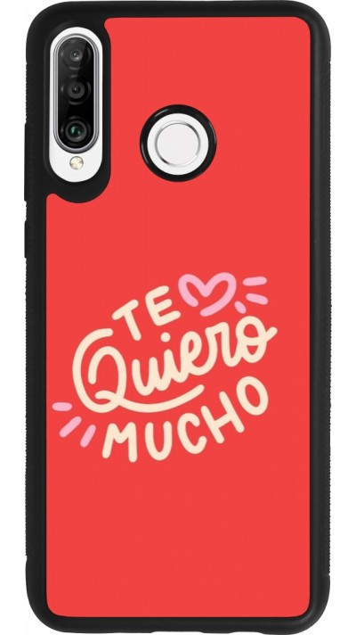 Coque Huawei P30 Lite - Silicone rigide noir Saint Valentines Day 26 Te quiero mucho