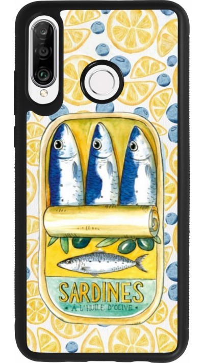 Huawei P30 Lite Case Hülle - Silikon schwarz Sardines in oil 2026