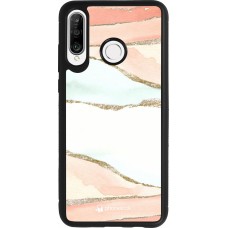 Coque Huawei P30 Lite - Silicone rigide noir Shimmering Orange