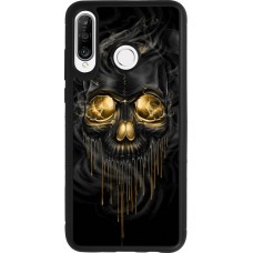 Coque Huawei P30 Lite - Silicone rigide noir Skull 02
