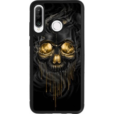 Coque Huawei P30 Lite - Silicone rigide noir Skull 02