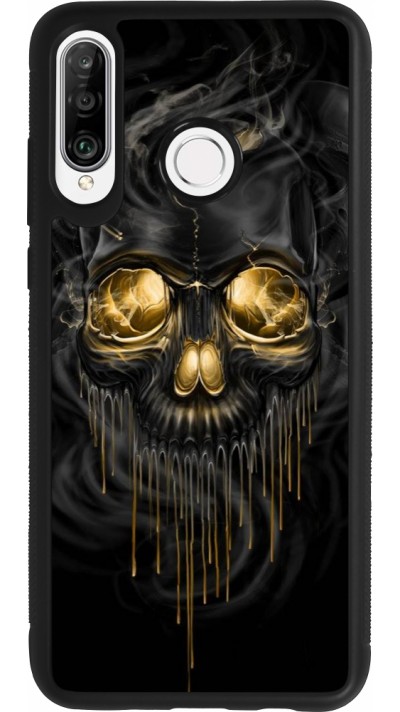 Coque Huawei P30 Lite - Silicone rigide noir Skull 02